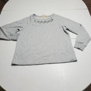 Ruby Rd. Womens T-Shirt Gray Heathered Long Sleeve Crew Neck Pearl Tee M